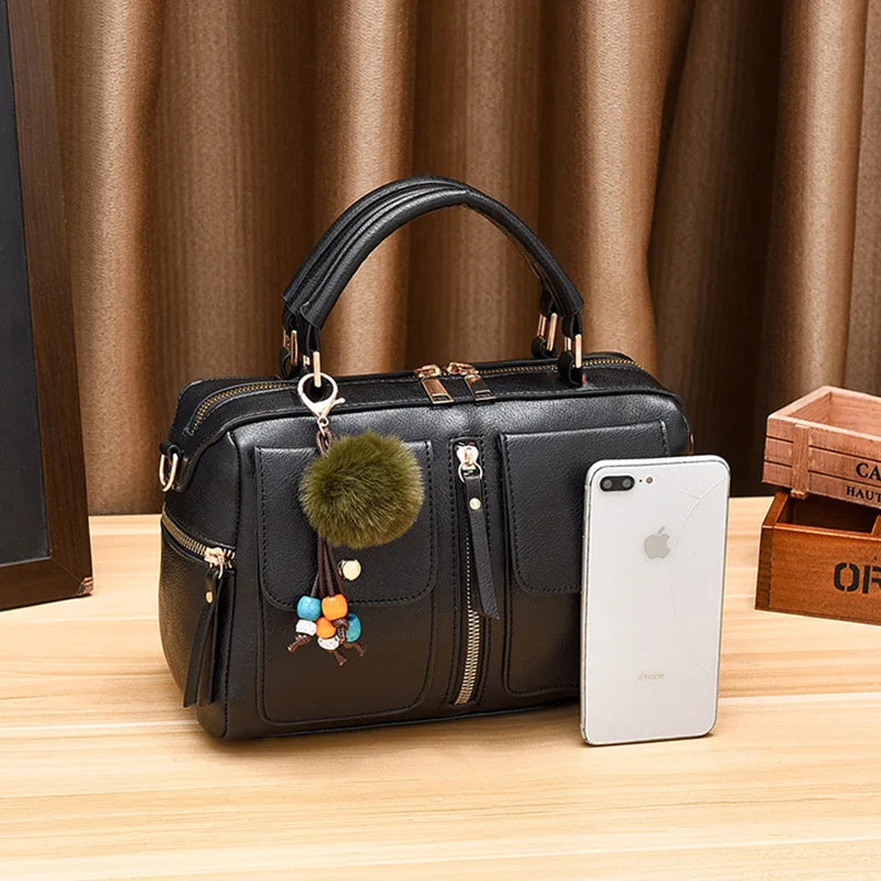 Women's PU Leather Shoulder Bag Pillow Bag Messenger Bag