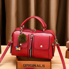 Women's PU Leather Shoulder Bag Pillow Bag Messenger Bag