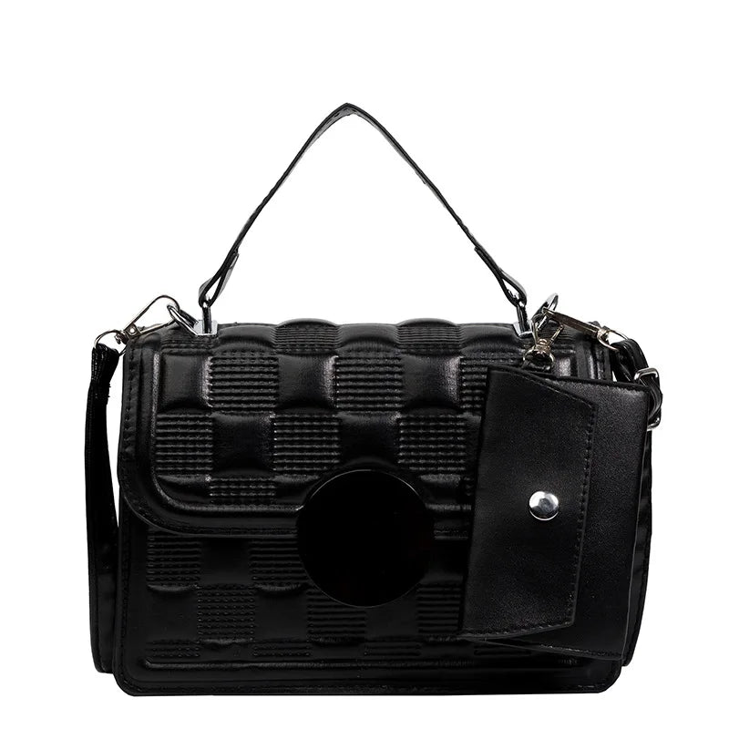 Women's Retro Small Square Bag Plaid Crossbody Shoulder Bag