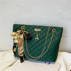 Women's Embroidered Chain One-shoulder Tote Bag