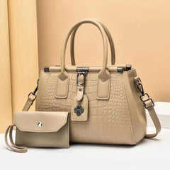 Stone Pattern Handbag for Middle-Aged Women