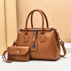 Stone Pattern Handbag for Middle-Aged Women