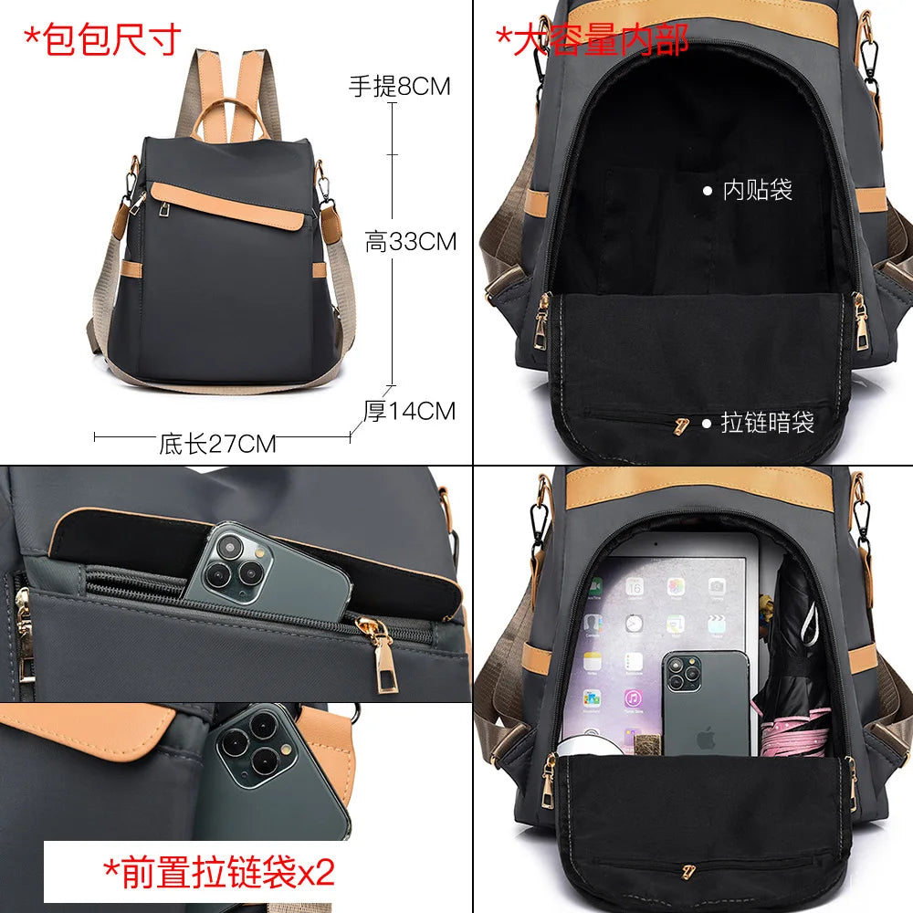 Nylon Cloth Backpack Travel Bags For Women