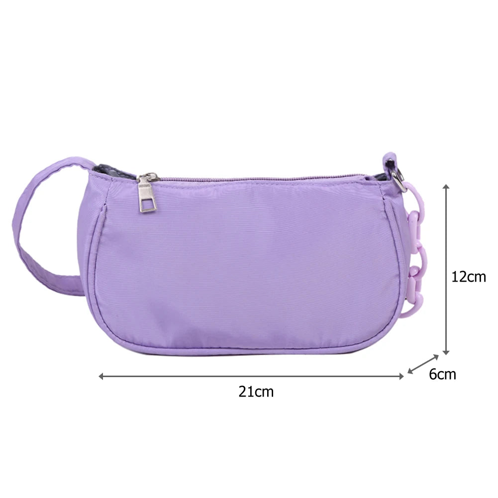 Nylon Handbag Underarm Shoulder Bags Daily Travel Totes Purse