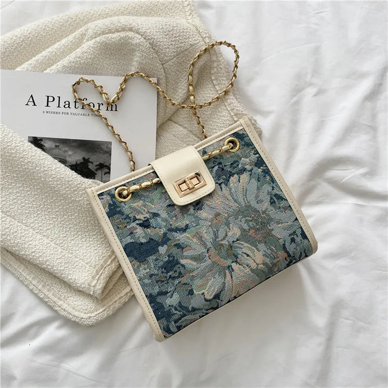 Women's Oil Painting Tote Bag Large Capacity for Autumn Winter
