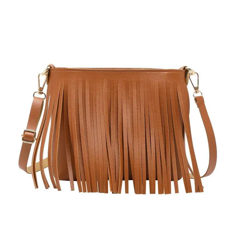 Women's Shoulder Bag PU Leather Tassel Messenger Phone Bag