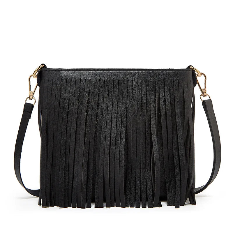 Women's Shoulder Bag PU Leather Tassel Messenger Phone Bag