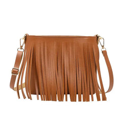 Women's Shoulder Bag PU Leather Tassel Messenger Phone Bag