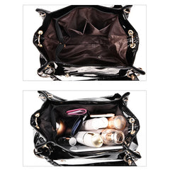 Women's Shoulder Bag PU Leather Ladies Sequined Patent Handbag