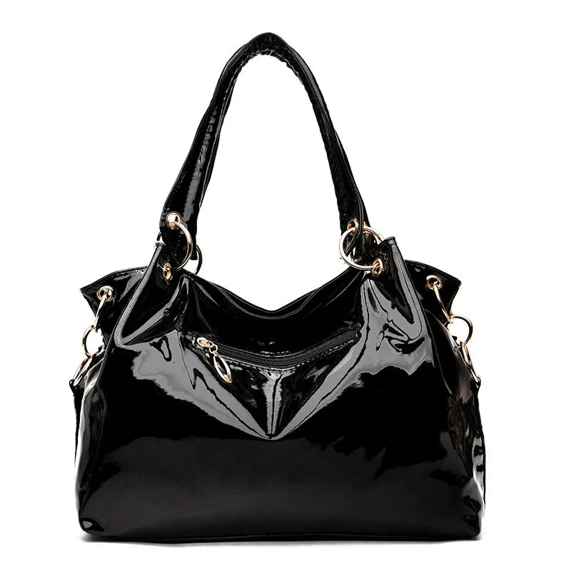 Women's Shoulder Bag PU Leather Ladies Sequined Patent Handbag