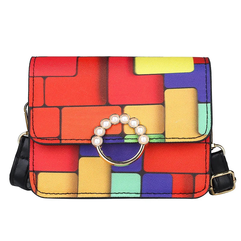 Personalized Plaid Stitching Small Shoulder Bag for Women