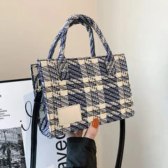 Women's Plaid Shoulder Crossbody Bag Spring Summer Graceful