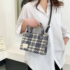 Women's Plaid Shoulder Crossbody Bag Spring Summer Graceful
