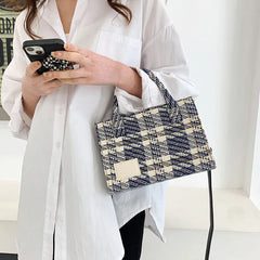 Women's Plaid Shoulder Crossbody Bag Spring Summer Graceful