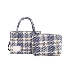Women's Plaid Shoulder Crossbody Bag Spring Summer Graceful