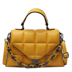 Plaid Vintage PU Leather Underarm Flap Handbag for Women