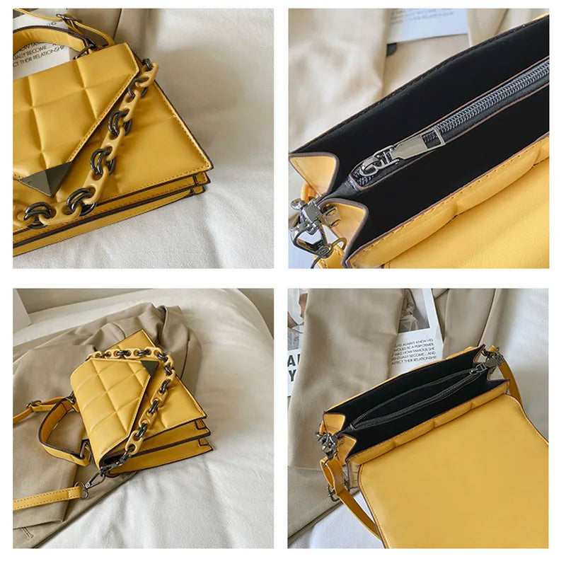 Plaid Vintage PU Leather Underarm Flap Handbag for Women