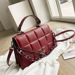 Plaid Vintage PU Leather Underarm Flap Handbag for Women