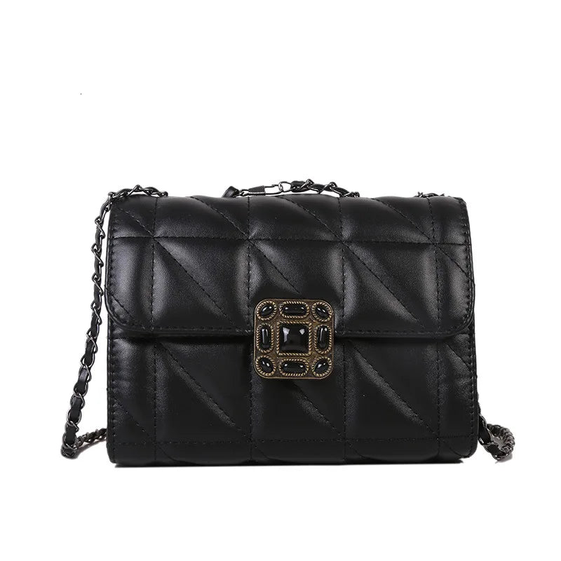 Women's Small Diamond Chain Crossbody Bag