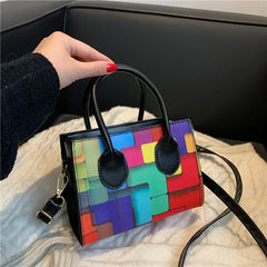 Rainbow Striped Crossbody Shoulder Bag for Women