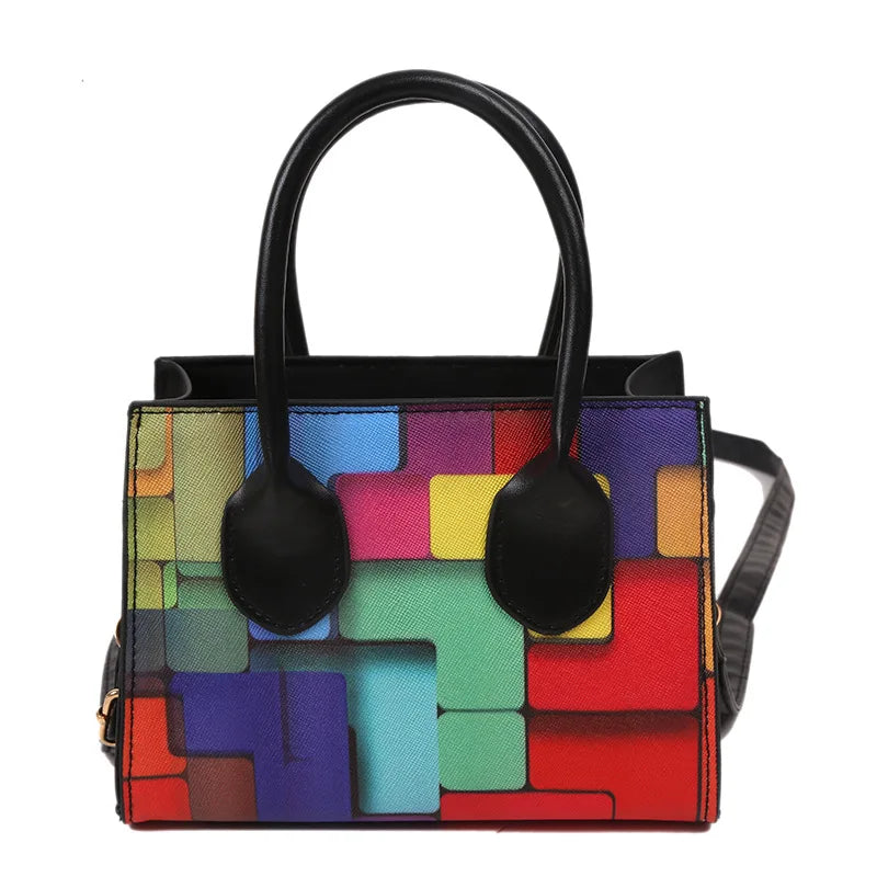 Rainbow Striped Crossbody Shoulder Bag for Women