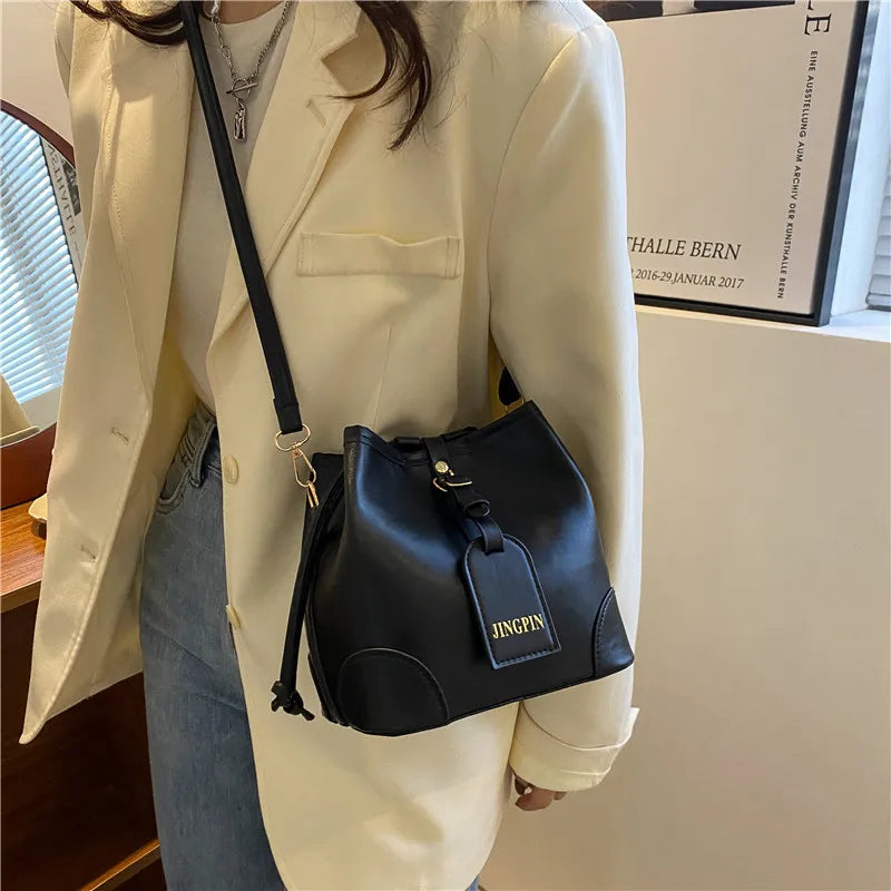 Retro Spring Bucket Small Casual Shoulder Crossbody Bag For Women