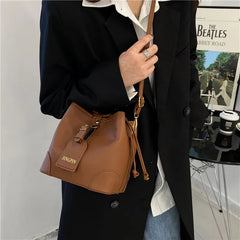 Retro Spring Bucket Small Casual Shoulder Crossbody Bag For Women