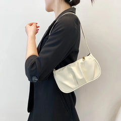 Women's Retro Pleated Chain Underarm Bag Small Handbag