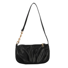 Retro Women Pleated Chain Shoulder Bag Casual Small Handbag