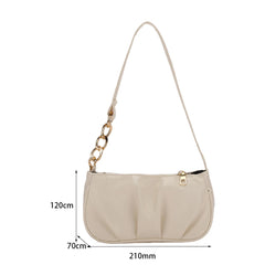 Women's Retro Pleated Chain Underarm Bag Small Handbag
