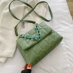 Acrylic Chain Rhombus Shoulder Crossbody Bag for Women