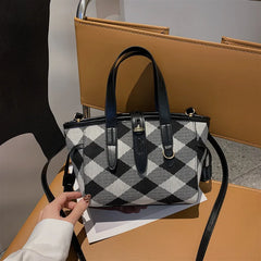 Rhombus Shoulder Crossbody Tote Bag for Women