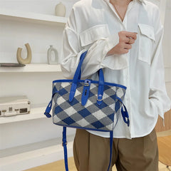 Rhombus Shoulder Crossbody Tote Bag for Women