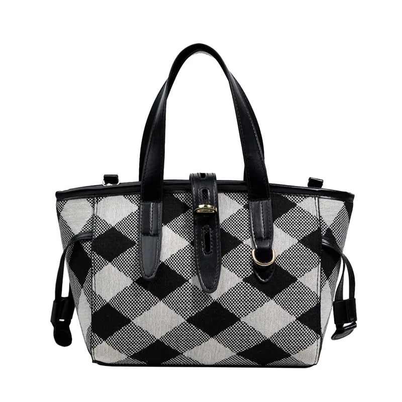 Rhombus Shoulder Crossbody Tote Bag for Women