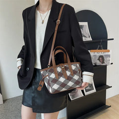 Rhombus Shoulder Crossbody Tote Bag for Women