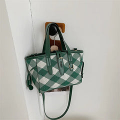 Rhombus Shoulder Crossbody Tote Bag for Women