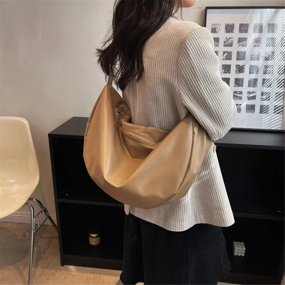 Soft Leather Big Totes Solid Crossbody Shoulder Bags for Women