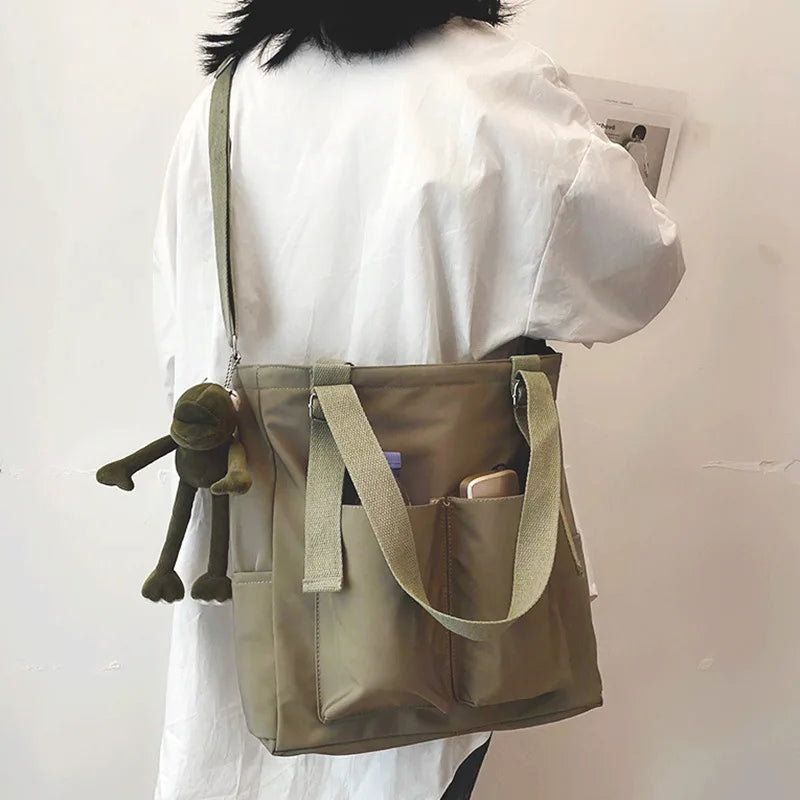 Waterproof Nylon Shopper Crossbody Tote for Women