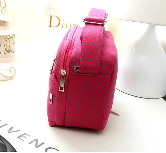 Canvas Geometric Pattern Small Square Bag Zipper Shoulder Diagonal Ladies Casual