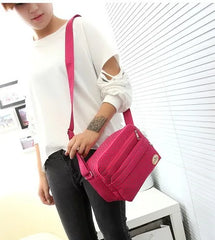 Canvas Geometric Pattern Small Square Bag Zipper Shoulder Diagonal Ladies Casual