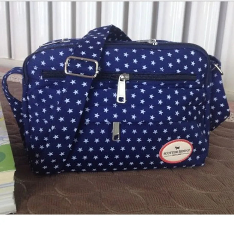 Canvas Geometric Pattern Small Square Bag Zipper Shoulder Diagonal Ladies Casual