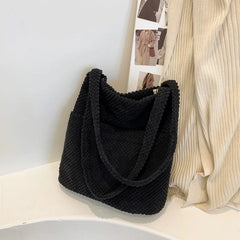 Women's Winter Knitting Shoulder Bag Large Capacity Shopper Handbag
