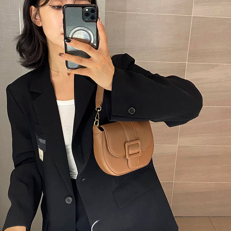 Vintage Pu Leather Shoulder Bag for Women Handbag