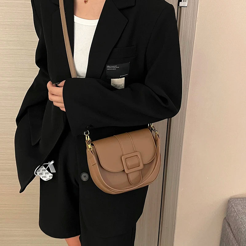 Vintage Pu Leather Shoulder Bag for Women Handbag