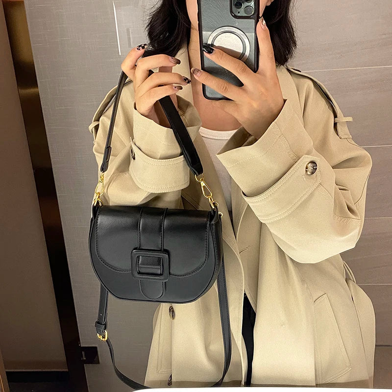 Vintage Pu Leather Shoulder Bag for Women Handbag