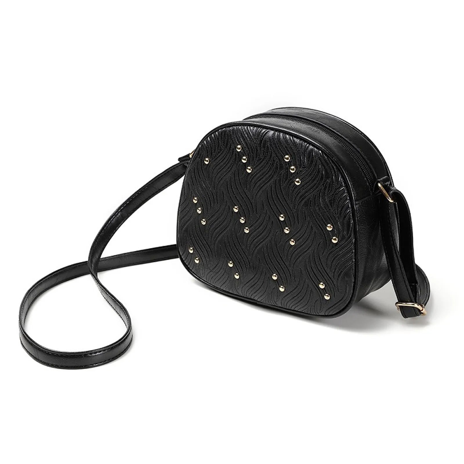 Solid Leather Shoulder Bag for Women