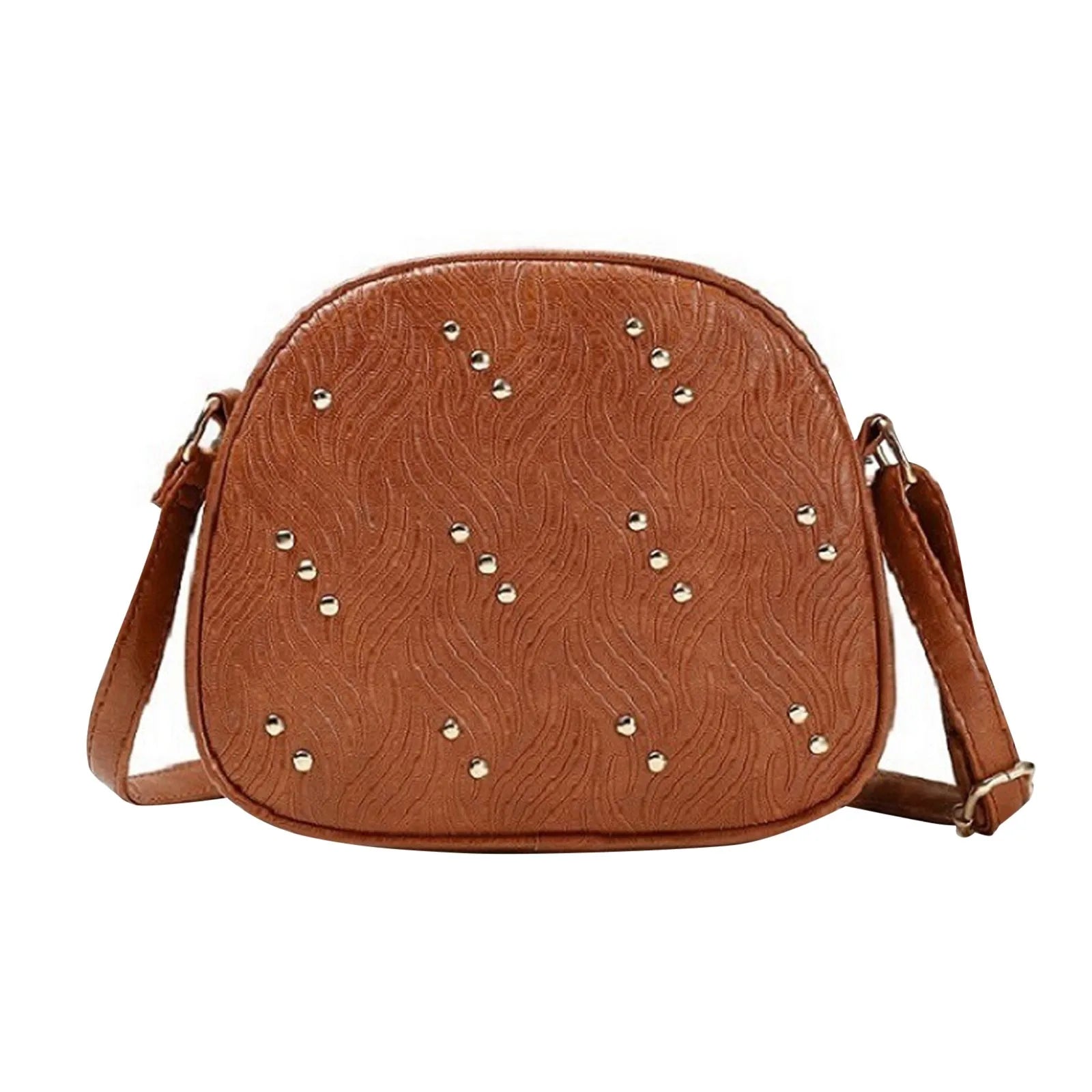 Solid Leather Shoulder Bag for Women