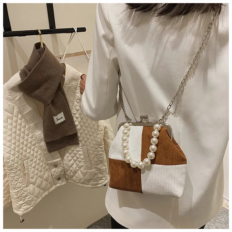 Small Corduroy Shoulder Bags For Women Hot Handbags And Purses