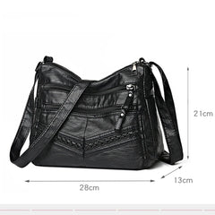 Vintage Ladies Handbag PU Leather Shoulder Messenger Classic Crossbody Pack