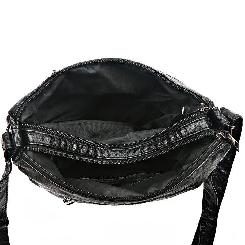Vintage Ladies Handbag PU Leather Shoulder Messenger Classic Crossbody Pack
